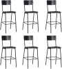 VidaXL Barstoelen 6 St Massief Multiplex Staal Zwart online kopen