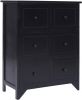 VidaXL Bijzetkast met 6 lades 60x30x75 cm paulowniahout zwart online kopen