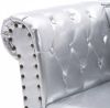 VidaXL Chaise longue kunstleer zilverkleurig online kopen