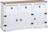 VidaXL Dressoir 132x43x78 Cm Mexicaans Grenenhout Corona stijl Wit online kopen