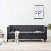 VidaXL Driezitsbank Chesterfield stijl stoffen bekleding donkergrijs online kopen