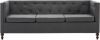 VidaXL Driezitsbank Chesterfield stijl stoffen bekleding donkergrijs online kopen