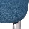VIDAXL Eetkamerstoel blauwe stof met chromen poot(set van 6 ) online kopen