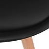 VidaXL Eetkamerstoelen kunstleer massief hout zwart 2 st online kopen