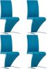 VidaXL Eetkamerstoelen met zigzag vorm 4 st kunstleer blauw online kopen