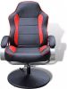 VidaXL Tv fauteuil Met Voetensteun Verstelbaar Kunstleer Zwart/rood online kopen