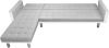 VidaXL Hoekslaapbank 218x155x69 cm stof wit en grijs online kopen