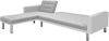 VidaXL Hoekslaapbank 218x155x69 cm stof wit en grijs online kopen