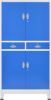 VIDAXL Kantoorkast met 4 deuren 90x40x180 cm metaal grijs en blauw online kopen