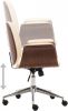 VIDAXL Kantoorstoel gebogen hout en kunstleer cr&#xE8, mekleurig online kopen