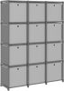 VidaXL Kast met 12 vakken met boxen 103x30x141 cm stof zwart online kopen