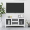 VidaXL Tv meubel 105x35x52 Cm Staal En Glas Wit online kopen