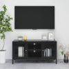 VidaXL Tv meubel 105x35x52 cm staal en glas zwart online kopen