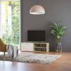VIDAXL Tv meubel 120x34x37 cm bewerkt hout wit en sonoma eikenkleurig online kopen