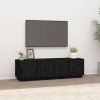 VidaXL Tv meubel 140x40x40 Cm Massief Grenenhout Zwart online kopen
