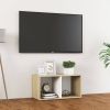 VidaXL Tv meubel 72x35x36, 5 Cm Spaanplaat Wit En Sonoma Eikenkleurig online kopen