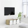VidaXL Tv meubel 80x34x30 Cm Spaanplaat Wit En Sonoma Eikenkleurig online kopen