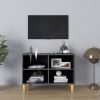 VidaXL Tv meubel met houten poten 69, 5x30x50 cm hoogglans grijs online kopen