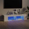 VidaXL Tv meubel Met Led verlichting 135x39x30 Cm Hoogglans Wit online kopen