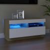 VidaXL Tv meubel met LED verlichting 80x35x40 cm wit en sonoma eiken online kopen