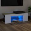 VidaXL Tv meubel Met Led verlichting 90x39x30 Cm Wit Sonoma Eikenkleur online kopen