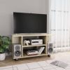 VidaXL Tv meubel met wieltjes 80x40x40 cm spaanplaat sonoma eikenkleur online kopen