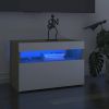 VidaXL Tv meubelen 2 St Led verlichting 60x35x40 Cm Wit Sonoma Eiken online kopen