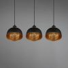 Reality Leuchten Hanglamp Punch, zwart/goud, 3 lamps online kopen