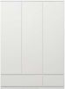 Leen Bakker Kledingkast Naia 3 deurs hoogglans wit 200, 6x147, 4x50 cm online kopen