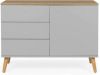 Tenzo dressoir Dot grijs/eiken 79x109x43 cm Leen Bakker online kopen