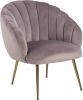 Hioshop Dany fauteuil loungestoel oudroze, messingkleurig. online kopen