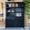 Eleonora Industriële opbergkast 'Steel' met 4 deuren, kleur zwart online kopen