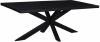 Livingfurn Eettafel 'Kala Spider' Mangohout en staal, 200 x 100cm, kleur zwart online kopen