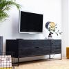 WOOOD Exclusive WOOOD TV meubel 'Silas' Eiken 180cm, kleur zwart online kopen
