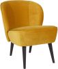 WOOOD Fauteuil 'Sara' Velvet, kleur Okergeel online kopen