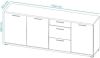 Commode TOMI 3 deuren en 3 lades sonoma/wit online kopen