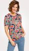 MONA Shirt met fraaie hals Marine/Oranje/Smaragdgroen online kopen