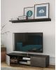 Symbiosis tv meubel Borhaug 2 deuren zwart/betonkleur 31x140x42 cm Leen Bakker online kopen