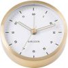 Karlsson Wekkers Alarm clock Tinge white dial Design Armando Breeveld Goudkleurig online kopen
