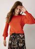 Summum 7s5650 7890 250 puffy sleeve sweater basic knit orange red online kopen