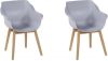 Hartman Sophie Studio tuinstoel met teak frame misty grey (set per 2) online kopen