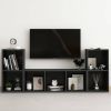 VidaXL 3 delige Tv meubelset spaanplaat hoogglans zwart online kopen