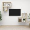 VidaXL 4 delige Tv meubelset Spaanplaat Wit En Sonoma Eikenkleurig online kopen