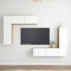 VidaXL 4 delige Tv meubelset Spaanplaat Wit En Sonoma Eikenkleurig online kopen