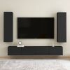 VidaXL 4 delige Tv meubelset bewerkt hout zwart online kopen
