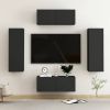 VidaXL 4 delige Tv meubelset spaanplaat zwart online kopen