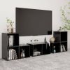 VidaXL 6 delige Tv meubelset spaanplaat hoogglans zwart online kopen