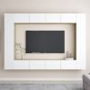 VidaXL 8 delige Tv meubelset Spaanplaat Wit En Sonoma Eikenkleurig online kopen