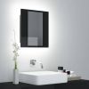 VidaXL Badkamerkast met spiegel en LED 40x12x45 cm hoogglans zwart online kopen