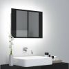 VidaXL Badkamerkast met spiegel en LED 60x12x45 cm hoogglans zwart online kopen